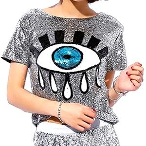 Sequins Evil Eye Sparkle Shirt